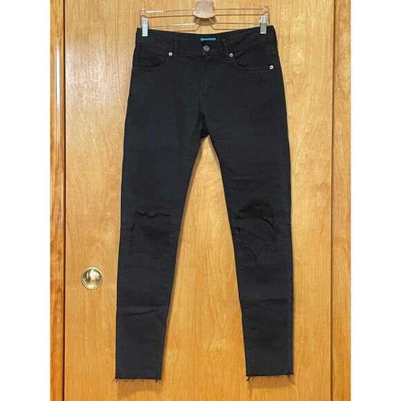 17AW Undercover Black Distressed Raw Edge Skinny Jeans JP 2